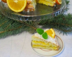 Новогодний торт "Апельсины под снегом"