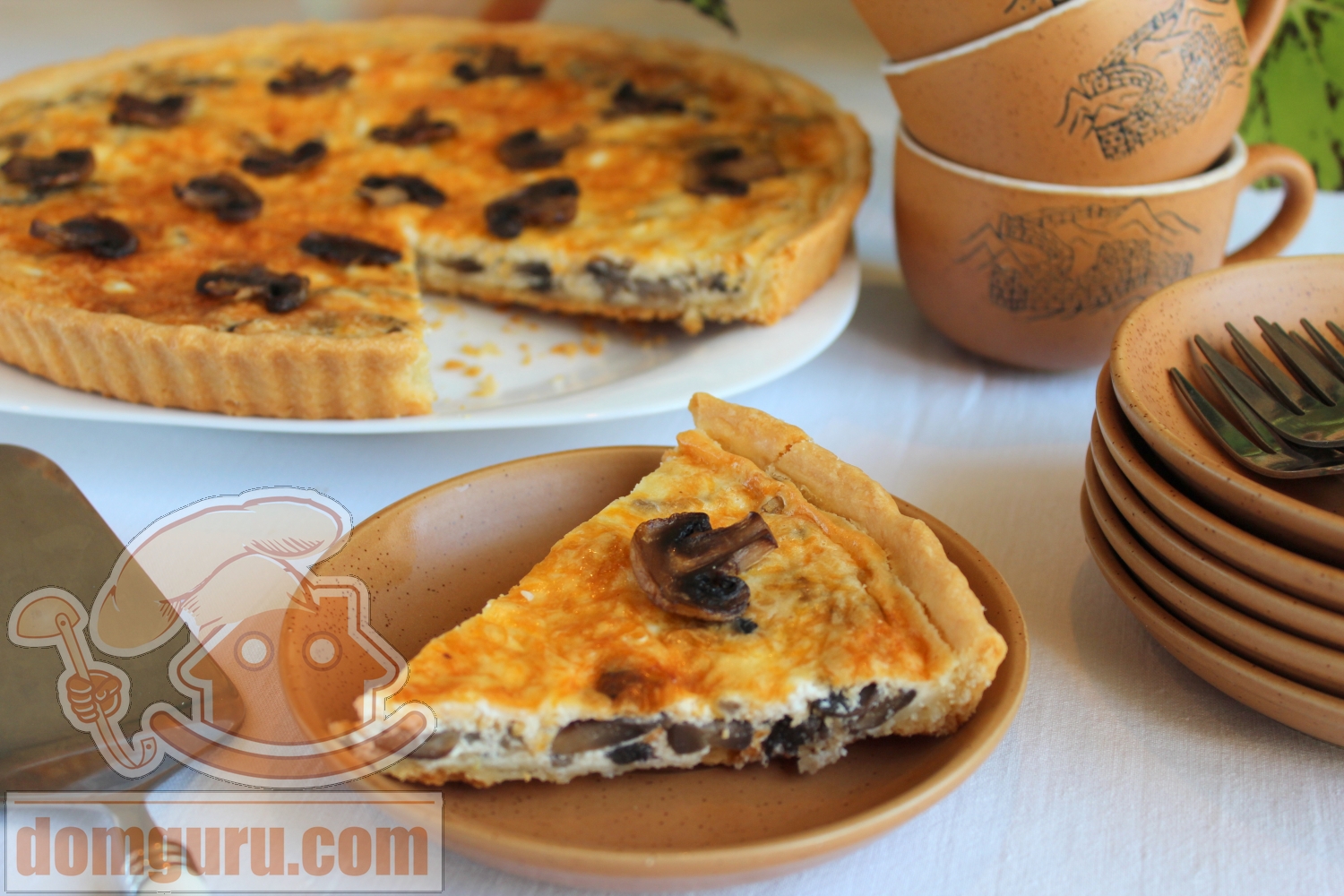 Киш-лорен с грибами и сыром